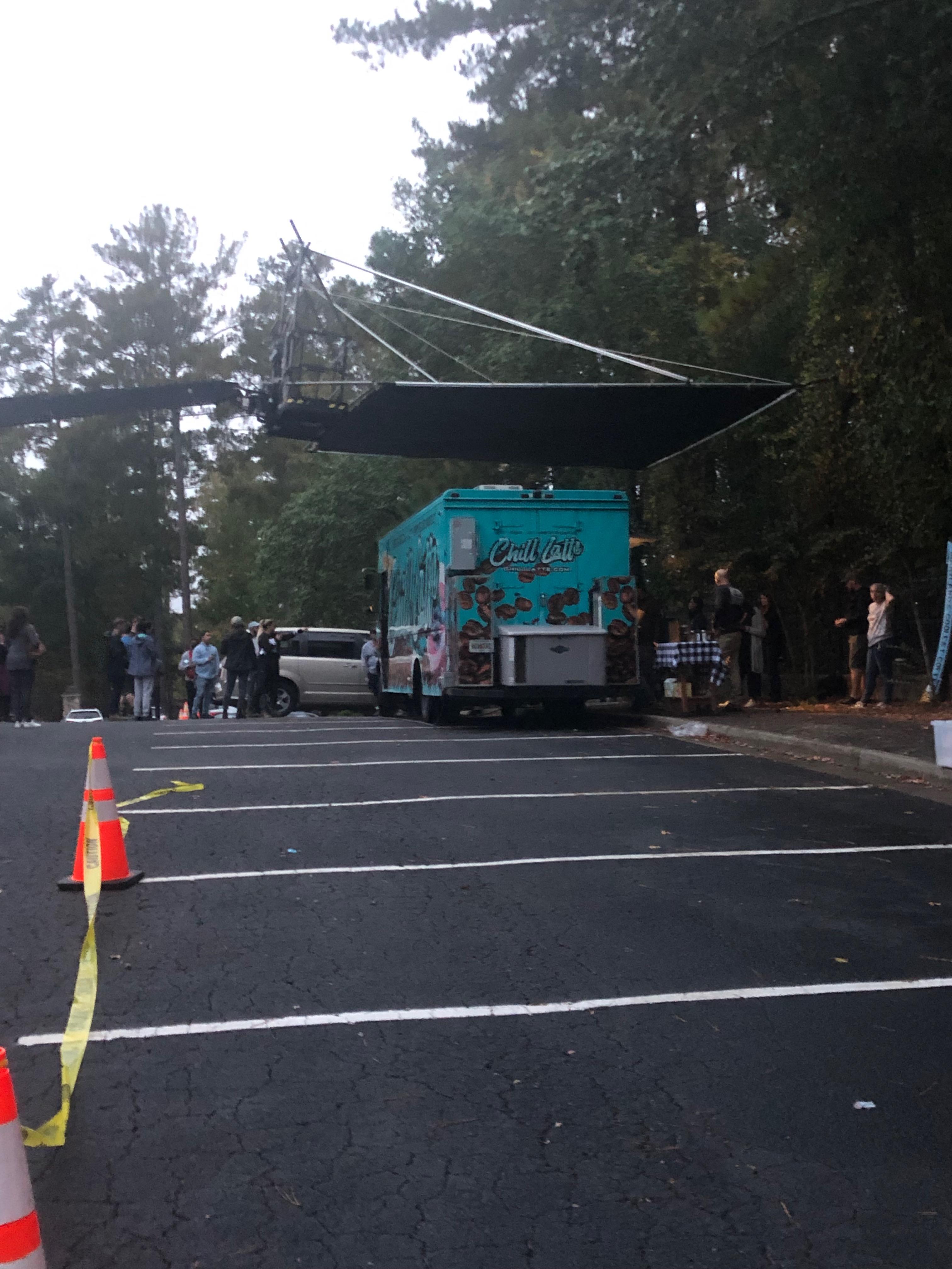 coffee truck at the movie set stage 