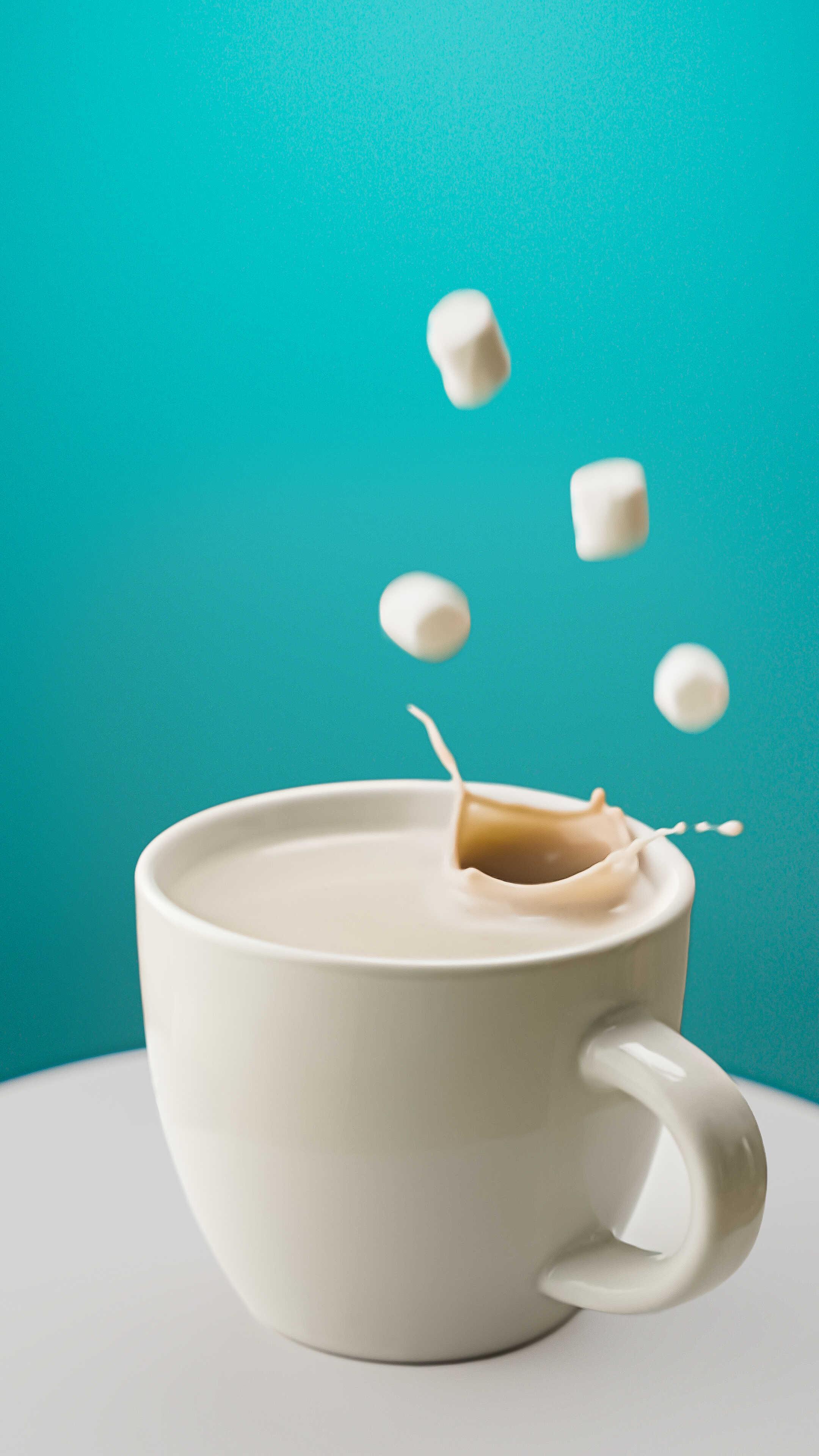 a cup of hot chocolate with marshmellows  